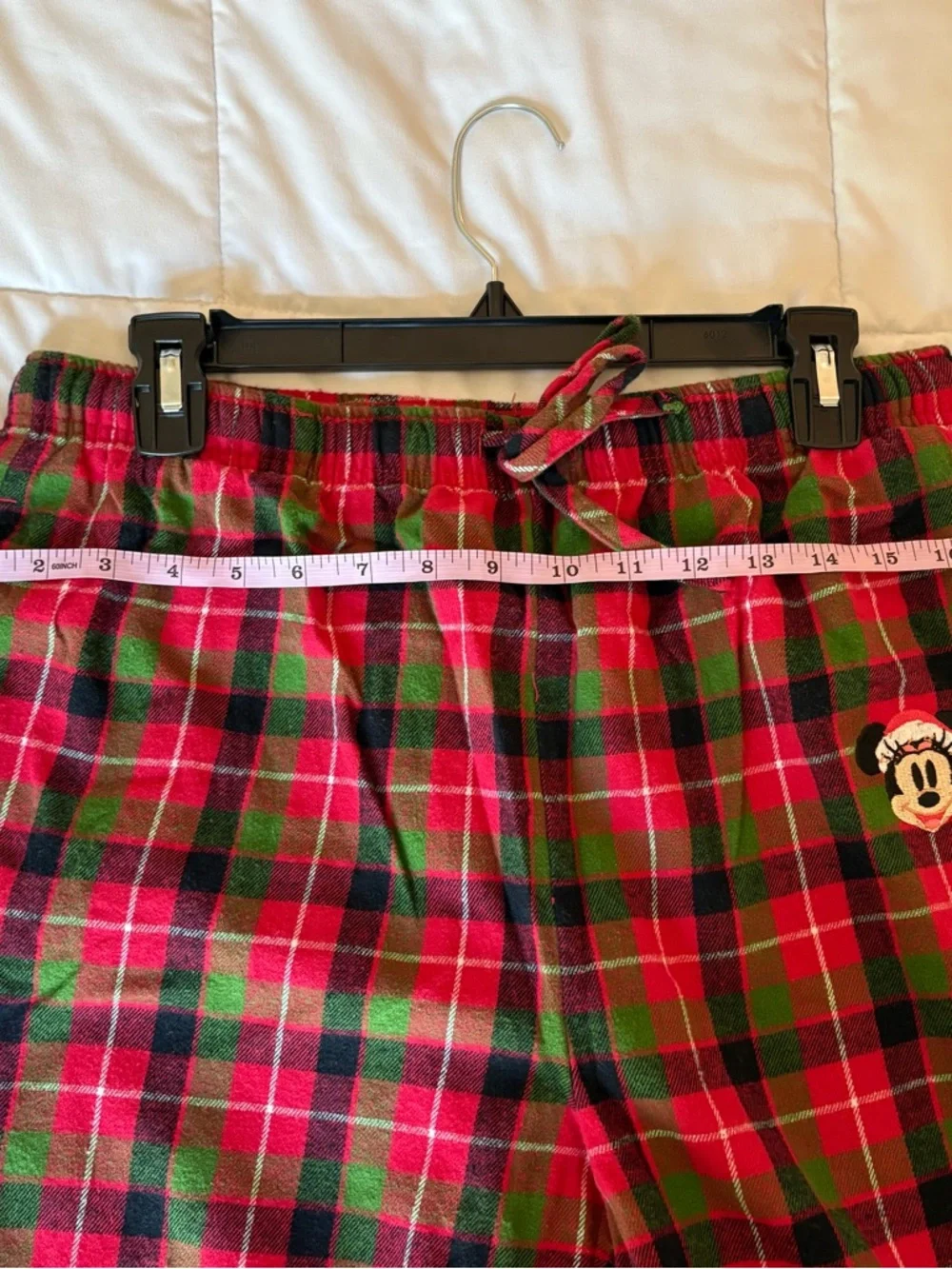Disney Women’s Red & Green Plaid Minnie Mouse Christmas Pajama Set - Picture 11 of 12